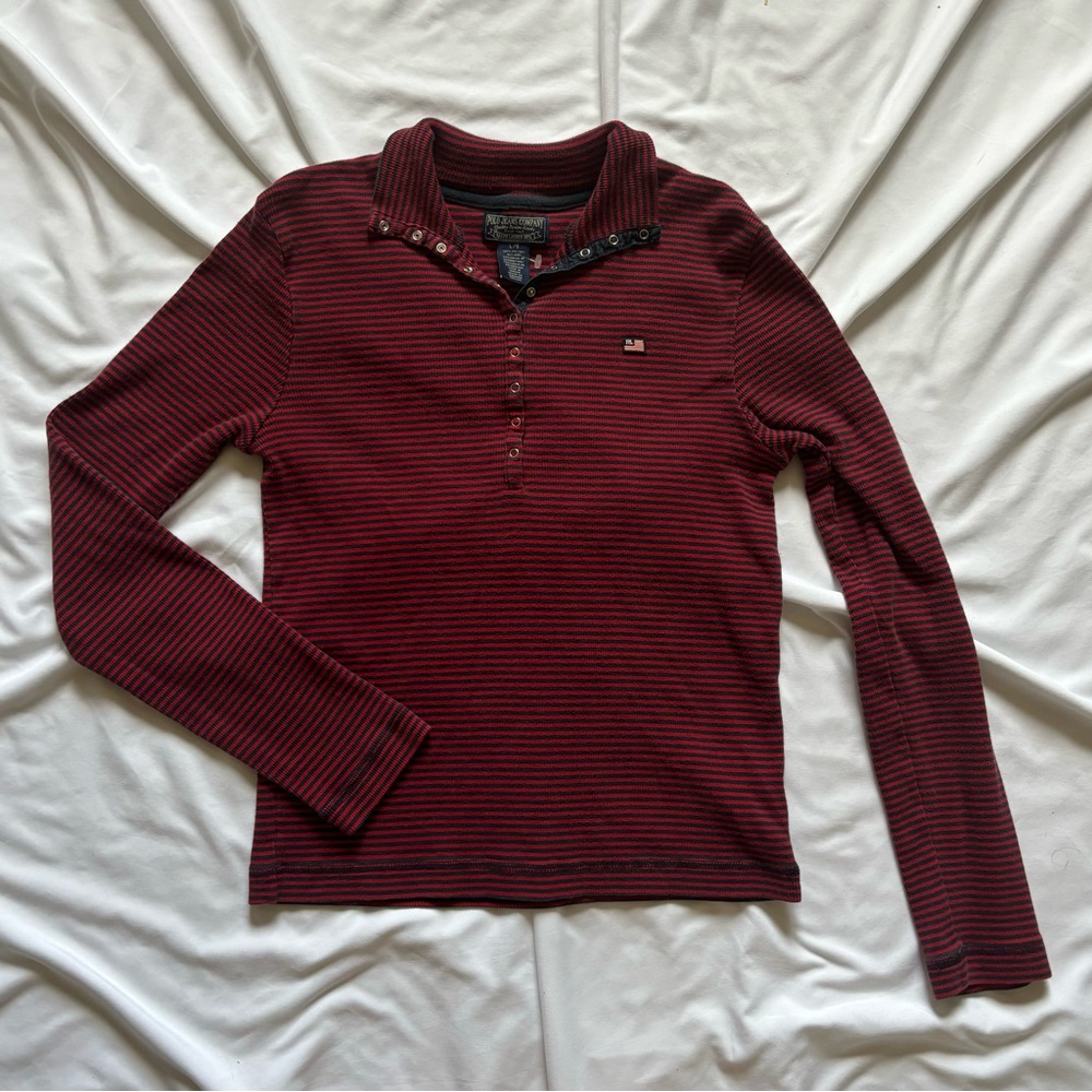 SOLD!! Ralph lauren red & navy striped polo top